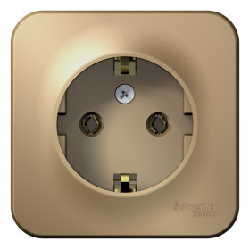 Systeme Electric Blanca наруж Титан Розетка с/з без шторок 16А, 250В, изолир. пластина