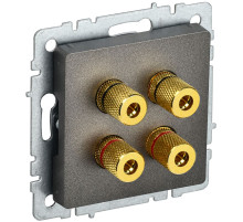 IEK BRITE BASE Темн.бронза Аудиорозетка 4-мест. РА10-БрТБ