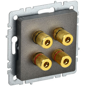 IEK BRITE BASE Темн.бронза Аудиорозетка 4-мест. РА10-БрТБ
