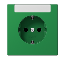 JUNG SCHUKO®-розетка 16 A / 250 B ~с дополнительной защитой и полем для надписи, зелёный