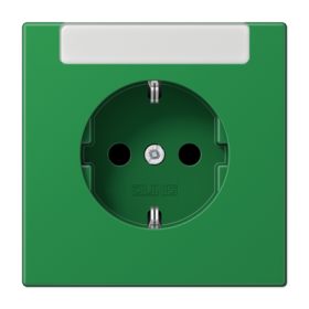 JUNG SCHUKO®-розетка 16 A / 250 B ~с дополнительной защитой и полем для надписи, зелёный