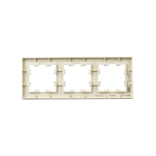 BRITE Рамка 3-мест. РУ-3-2-БрВа стекло ванильный IEK