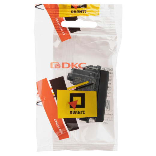 Кнопка модульная, Avanti, черный матовый, 1 модуль