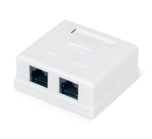 Wrline WR-WS-8P8C-C5E-2 Розетка компьютерная RJ-45, категория 5e, неэкранированная, двойная, внешняя, Dual IDC, цвет белый