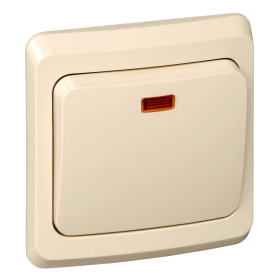 Systeme Electric Этюд Крем Переключатель 1-клавишный с подсветкой