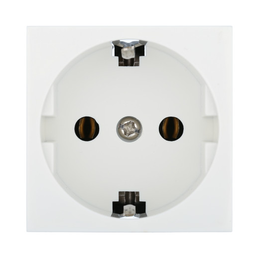 LK45 Розетка с з/к, без шторок (белый)