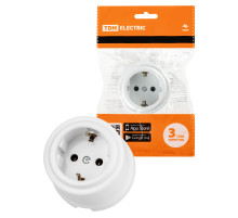 TDM Розетка 2П+З 16А 250В белая «Виви»