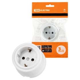 TDM Розетка 2П+З 16А 250В белая «Виви»