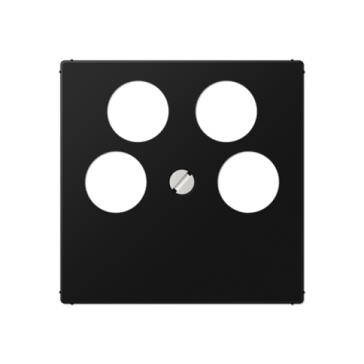 Крышка для SAT-TV розетки с 4-мя гнёздами (Ankaro), термопласт, черный матовый