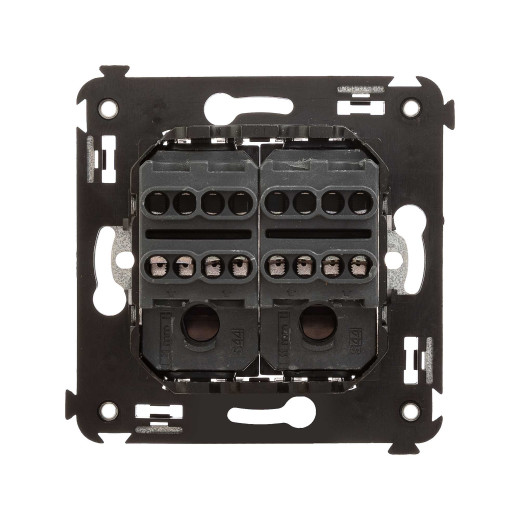 Инвертор двухклавишный в стену, Avanti, черный матовый