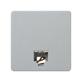 Simon 27 Мех Серая Розетка телефонная RJ-12, 6 конт