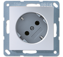 JUNG Штепсельная розетка SCHUKO 16A 250V~  угол наклона 45 ° алюминий