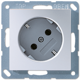 JUNG Штепсельная розетка SCHUKO 16A 250V~  угол наклона 45 ° алюминий