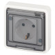 Розетка ЭРА Эксперт 11-2522-01 с заземлением с крышкой 2P+E IP55 шторки 16A-250В СУ белый