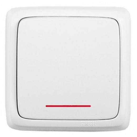 ВА10-162 Переключатель открытой установки, одноклавишный, с индикацией, цвет белый