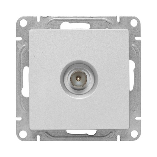 Механизм розетки TV, одиночная, алюминий Эпика EKF