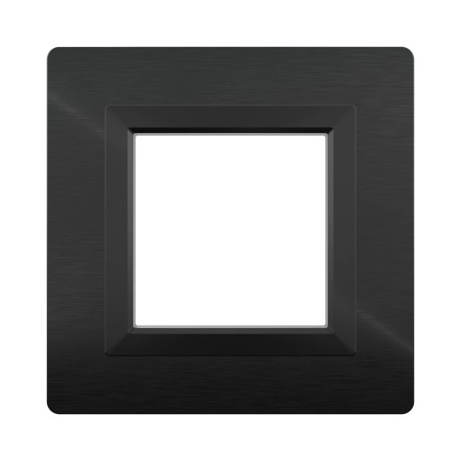 Рамка из алюминия 1 пост (2 мод.), Avanti, черная