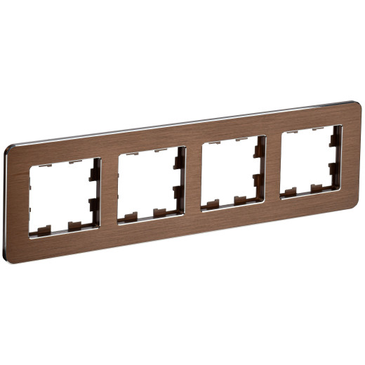 BRITE Рамка 4-мест. РУ-4-1-Бр металл коричн. RE AL IEK