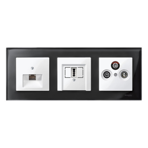 MERTEN ЦЕНТР.ПЛАТА д/розетки RJ45, 1 пост, ПОЛ.БЕЛЫЙ, SM