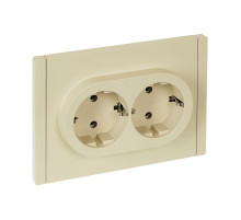 IEK FORTE&PIANO Ваниль Розетка 2-я с/з безвинтовое крепление 16А FP424
