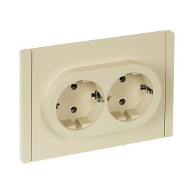 IEK FORTE&PIANO Ваниль Розетка 2-я с/з безвинтовое крепление 16А FP424