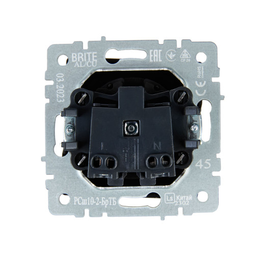 BRITE Роз. без з/к с з/ш 10А РСш10-2-БрТБ бр. IEK