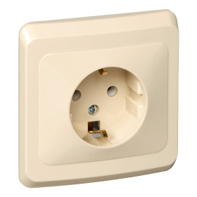 Systeme Electric Этюд Крем Розетка 1-ая с/з без шторок