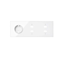 Simon 100 Белый глянец Кит 3 поста, фронт. Накладка на 1 розетку Schuko + 2 розетки HDMI + 2 розетки USB