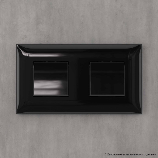 Рамка 2 поста (4 мод.), Avanti, черный квадрат