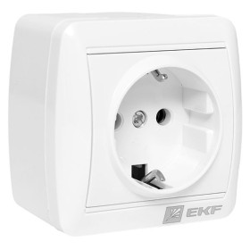 EKF Владивосток Розетка 1-местная 16А с заземлением IP44.