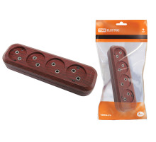 TDM Колодка розеточная 4 гнезда 2П б/з 10А 250В 