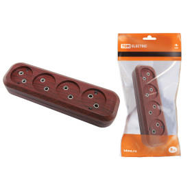 TDM Колодка розеточная 4 гнезда 2П б/з 10А 250В 