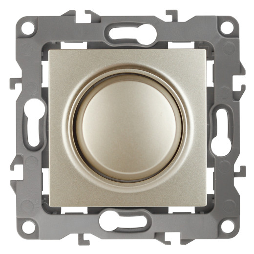 12-4101-04 ЭРА Светорегулятор поворотно-нажимной, 400ВА 230В, IP20, Эра12, шампань (6/60/1440)