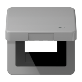 JUNG Рамка с подпружиненной крышкой для USB-механизмов, с центральной платой, серый