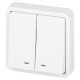 Выключатель ЭРА Эксперт 11-1525-01 двойной с подсветкой IP55 10АХ-250В СУ белый