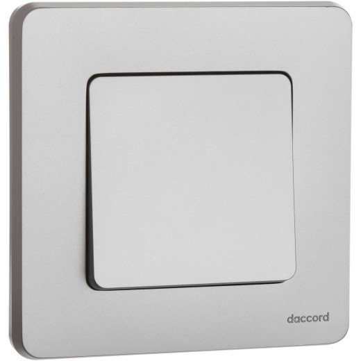 Выключатель кнопочный одноклавишный - Legrand/Daccord Inspiria - с нормально-открытым контактом 6А 250В безвинтовые зажимы - алюминий