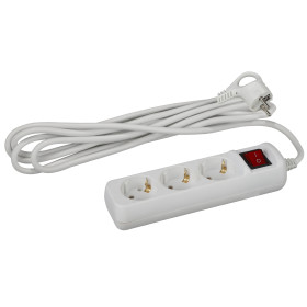 ЭРА Удлинитель электрический UX-3es-1,5m с заземлением с выключателем 3 розетки 1,5 м ПВС 3x0,75мм2 10А