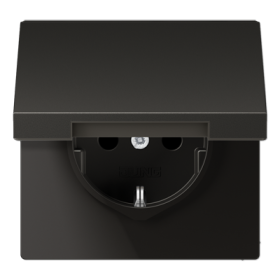 JUNG SCHUKO®-розетка 16 A / 250 B ~ с крышкой, антрацит