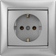 Розетка с заземлением - Legrand Valena - без шторок 16А 250В винтовые зажимы - алюминий
