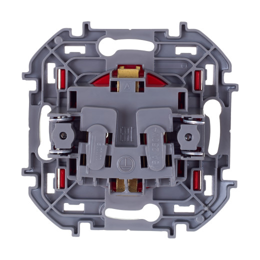 Розетка с заземлением - Legrand/Daccord Inspiria - со шторками 16А 250В винтовые зажимы - красный