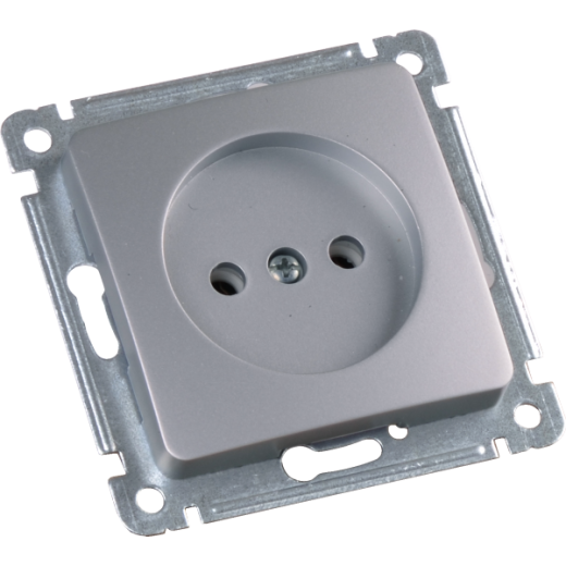 РС16-401-06 Розетка скрытой установки, одноместная, механизм, цвет серебро