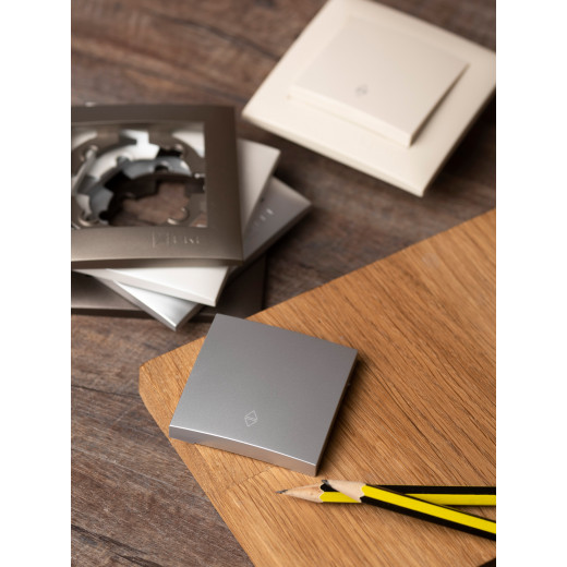 Валенсия лицевая панель выключателя проходного 1-кл. 10А сталь EKF PROxima