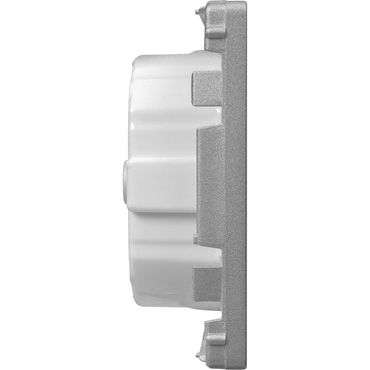 Valena LIFE.Лицевая панель розетки 2К+З.Алюминий