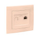 Валенсия розетка телефонная RJ-11 1-местная кремовая EKF PROxima