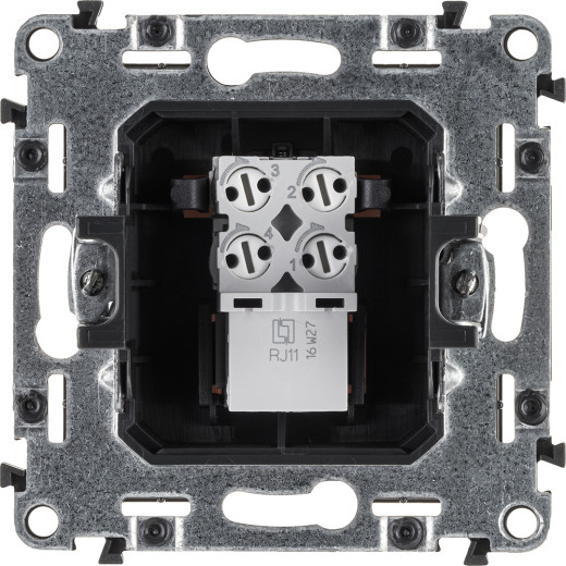 Valena ALLURE.Телефонная розетка RJ11 одиночная.С лицевой панелью.Белая