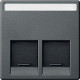 MERTEN ЦЕНТР.ПЛАТА д/розеток с разъемом RJ45 2 поста, АНТРАЦИТ, SM