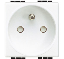 BT Розетка 2П + заземление 10А/16А 250в с защитными шторками 2 модуля Французский стандарт.