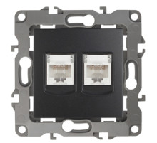 ЭРА Розетка Серия 12 12-3108-05 информационная двойная 2XRJ45 IP20 антрацит