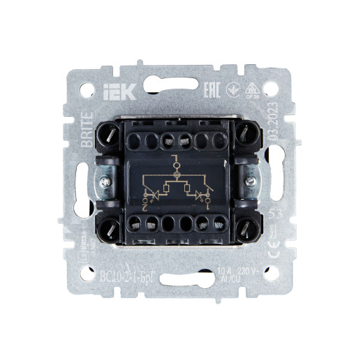 BRITE Выключ. 2-кл. с инд. 10А ВС10-2-1-БрГ граф. IEK