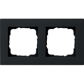 Gira E2 Черный Рамка двойная 2-постовая (заподлицо)